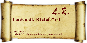 Lenhardt Richárd névjegykártya