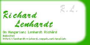 richard lenhardt business card
